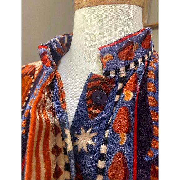 FARM RIO Nature Beauty Blue Velvet Mini Dress Size: Small Condition: NWOT - Picture 14 of 14